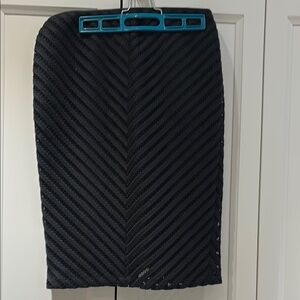 RW&CO. Black and Gray Ribbed Pencil Skirt